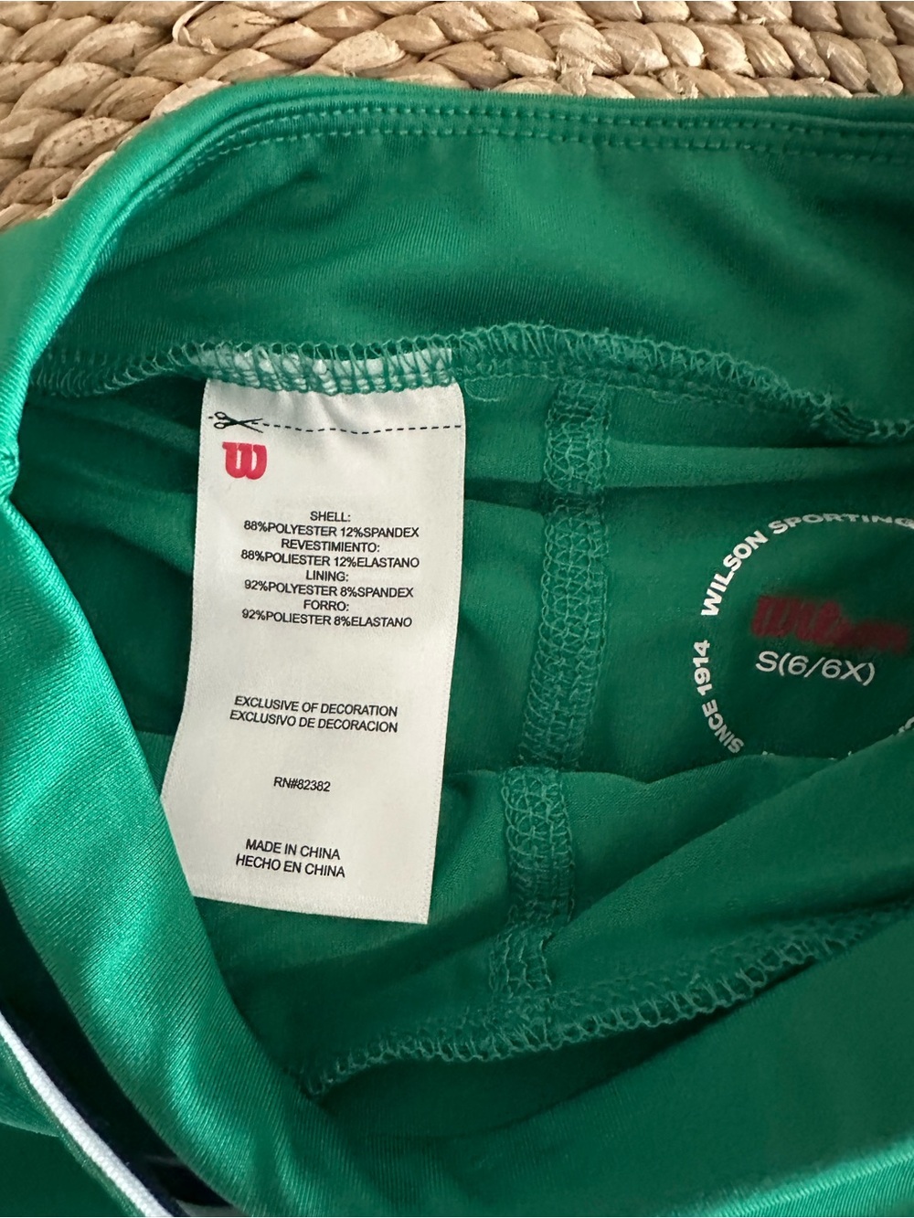 Wilson Girls Green Tennis Skort S (6/6X) Activewear Skirt with Shorts NWT - Picture 4 of 5